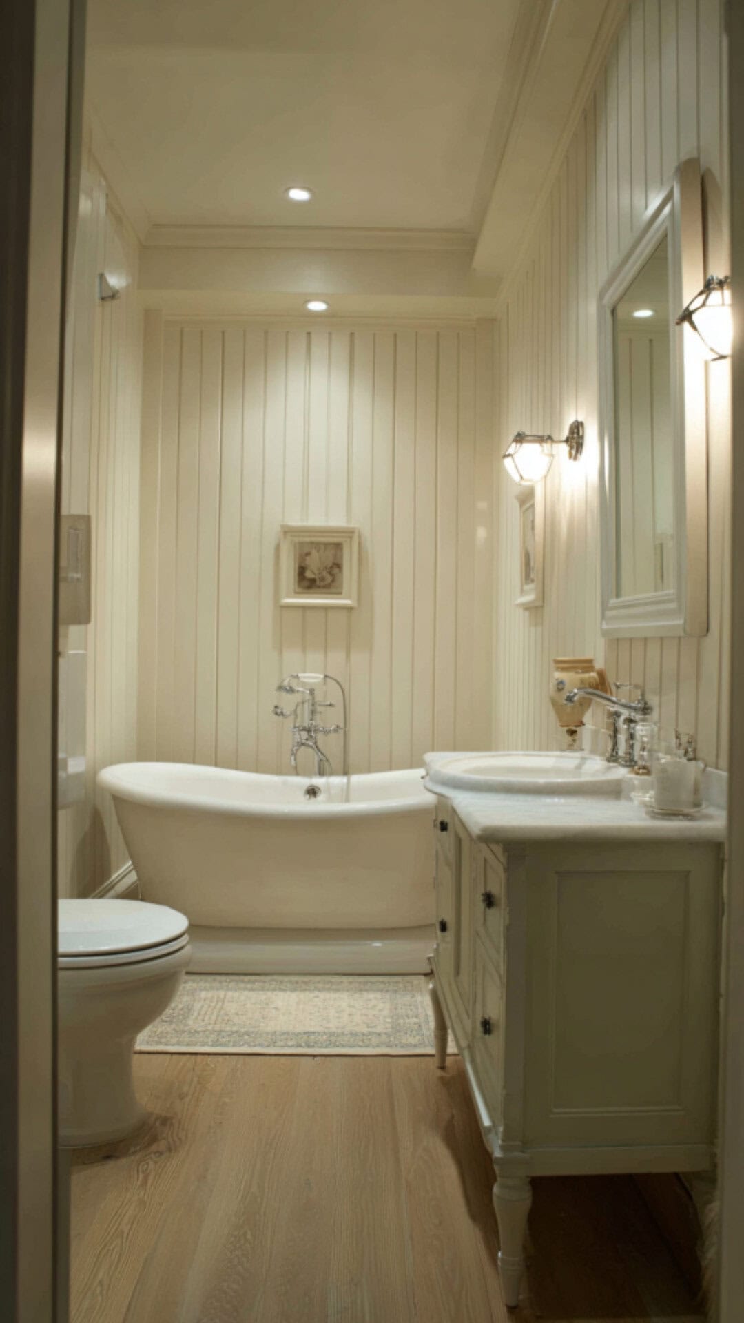9. Cottage Contemporary Bathroom with Inviting Simplicity