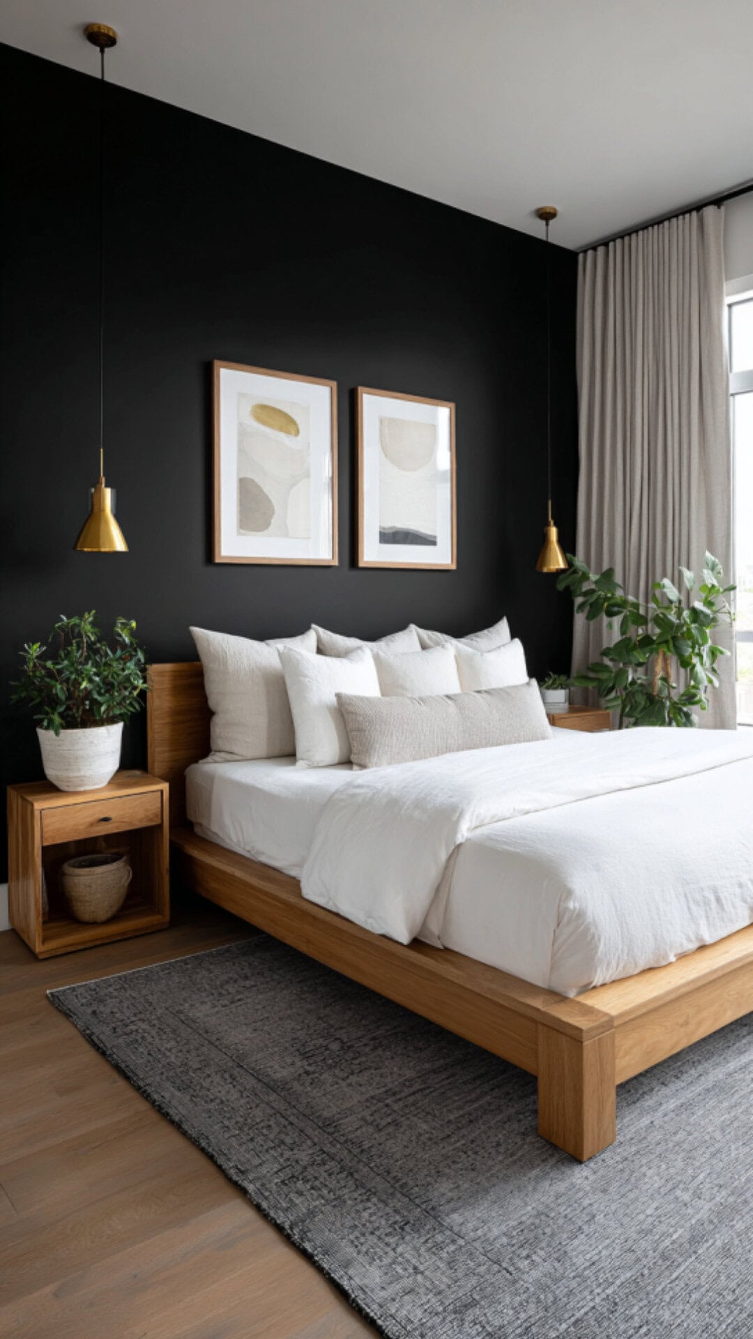 9. Black Bedroom Paint for Bold Drama