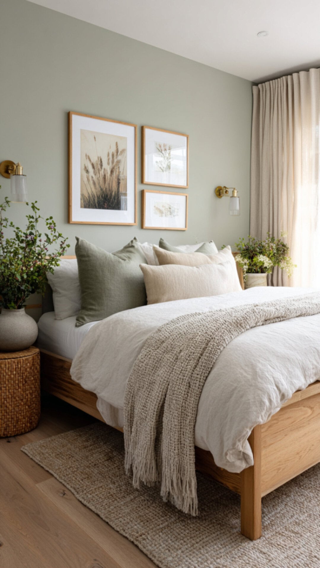 9. Sage Green Spare Bedroom with Soft Warmth