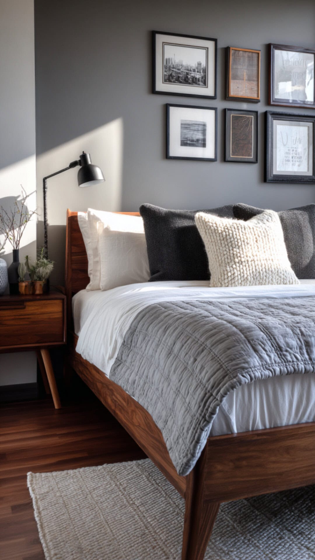 9. Bedroom with Grey Accent Wall