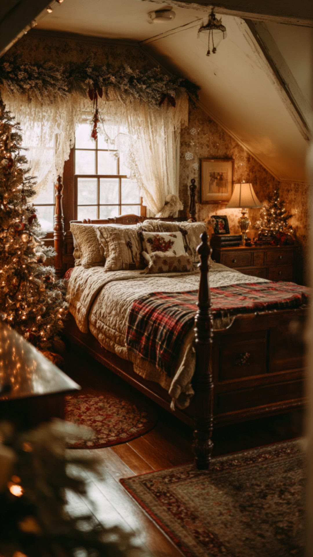 9. Vintage Christmas Decor for the Bedroom