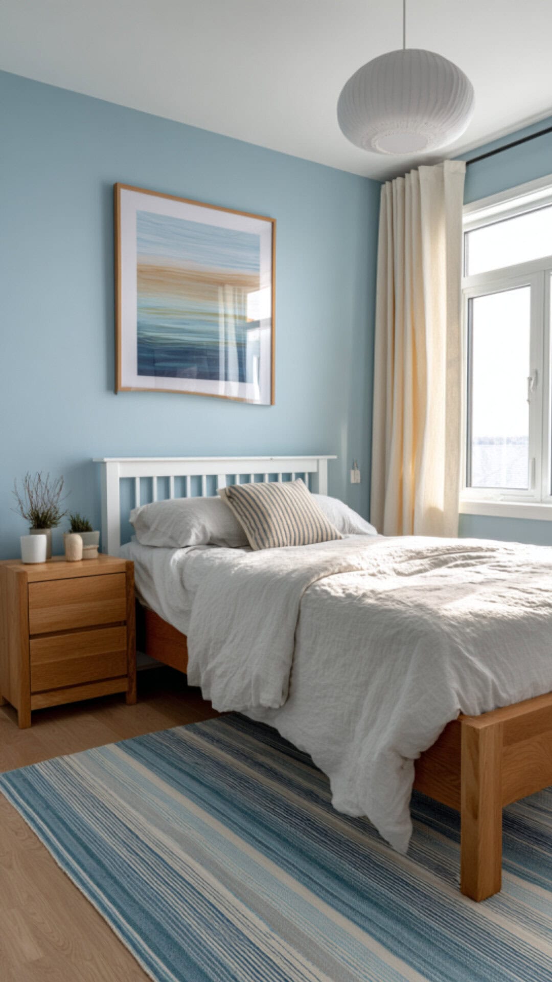 9. Blue Tiny Bedroom with Cool Calm