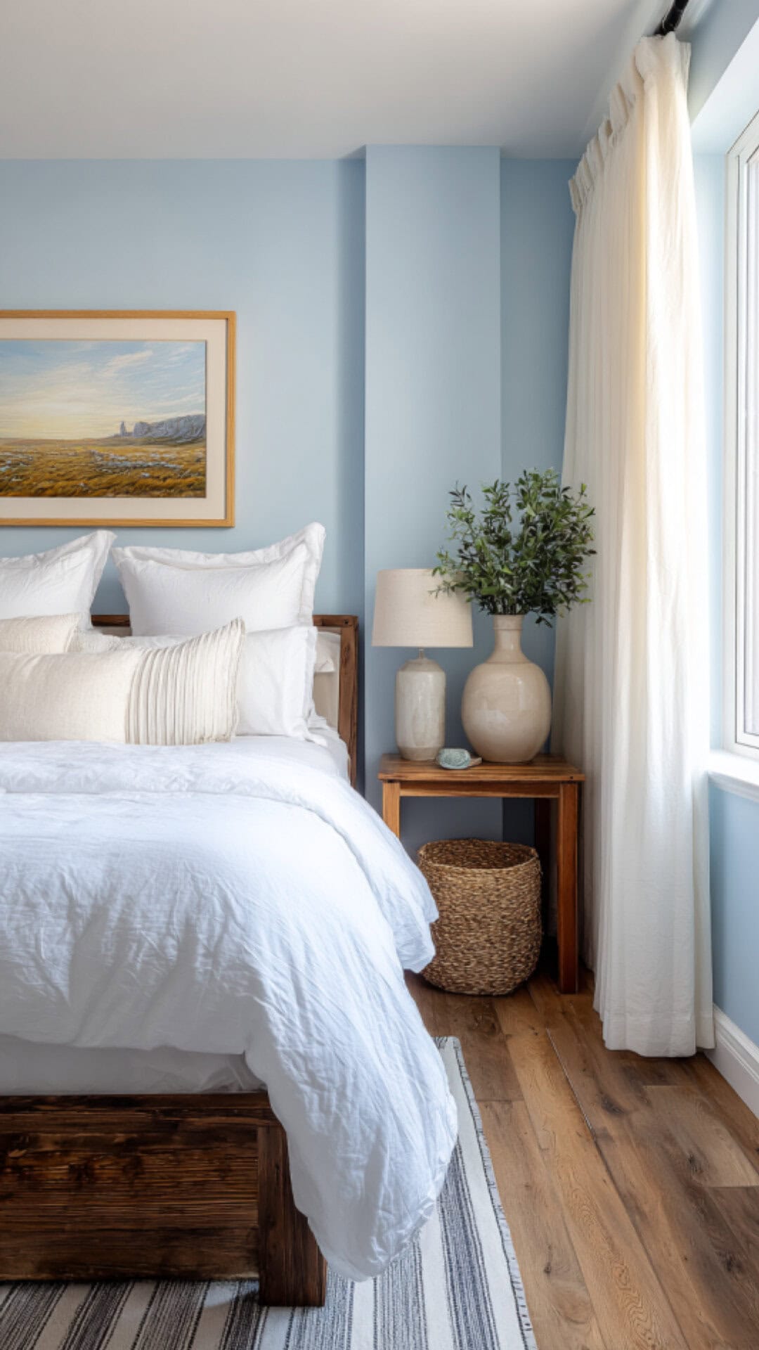 9. Light Blue Grown Woman Bedroom with Soothing Freshness