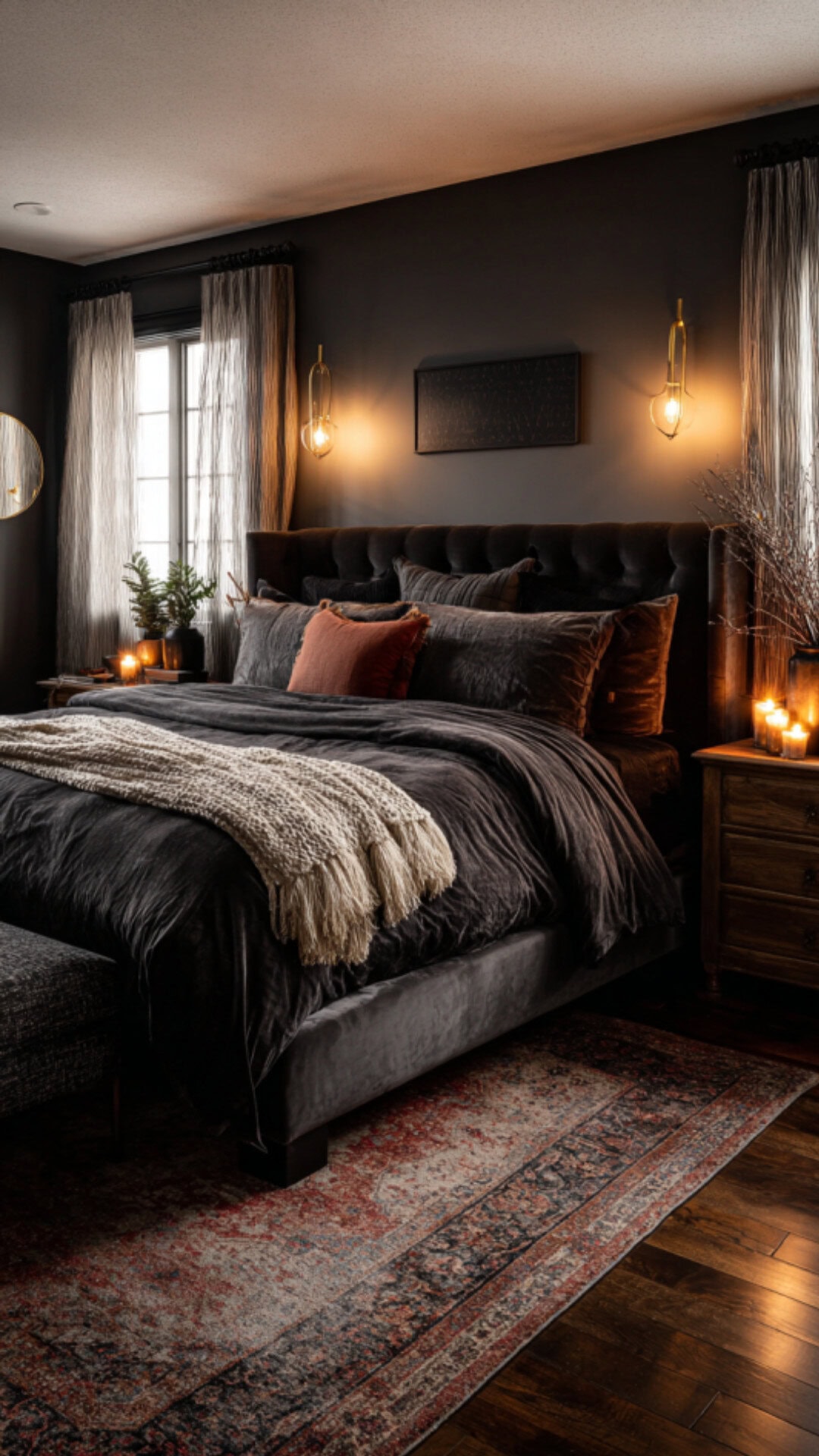 1. Cozy Dark Romantic Bedroom