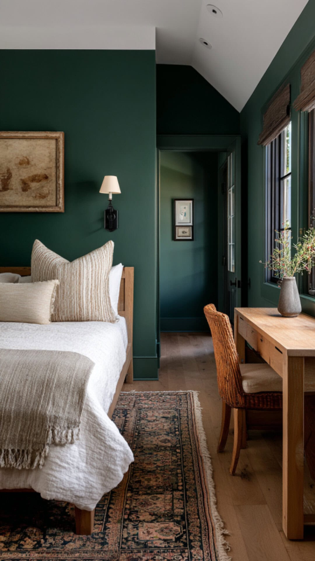 12. Dark Green Bedroom for Young Boys