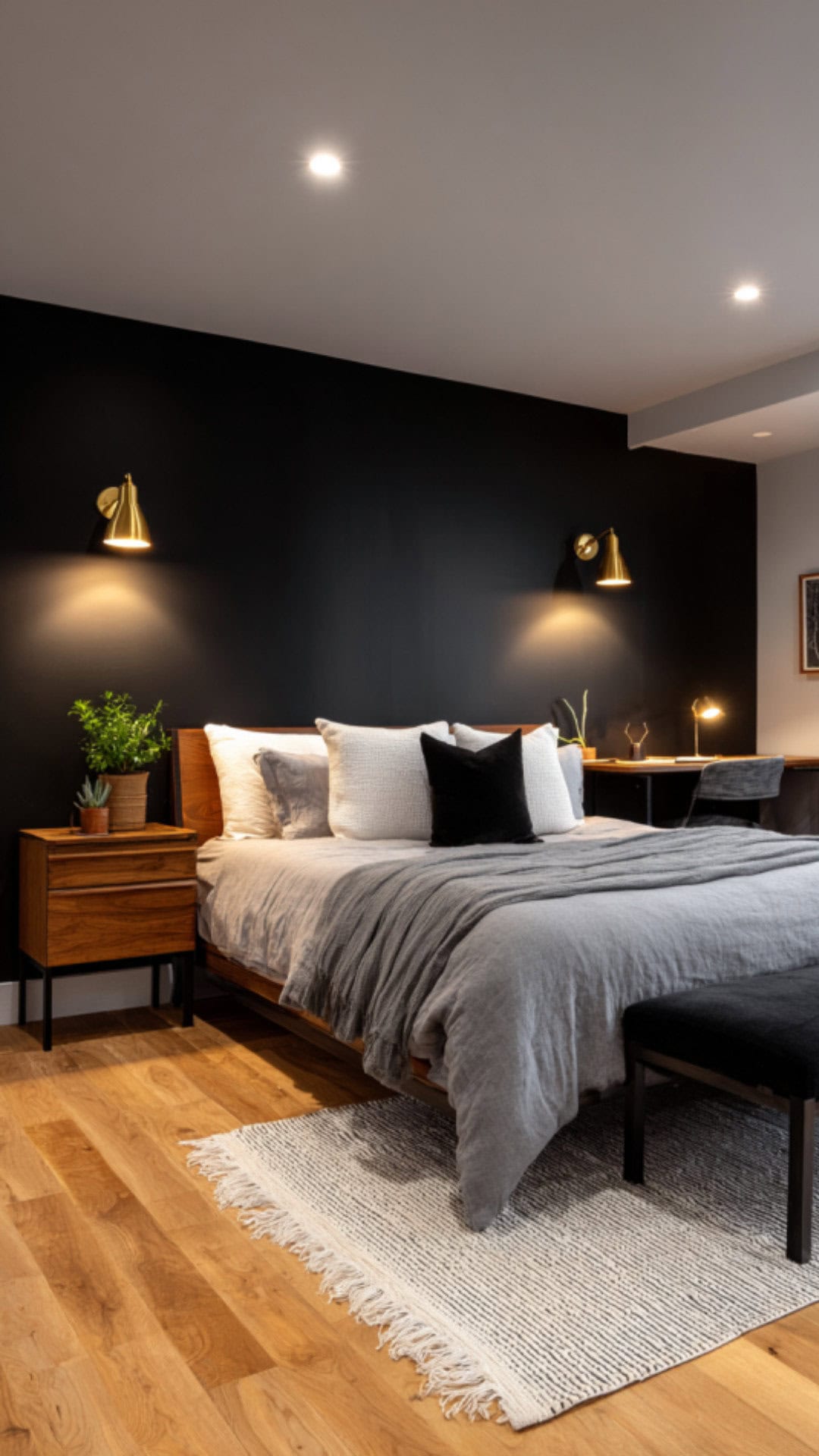 3. Black Basement Bedroom