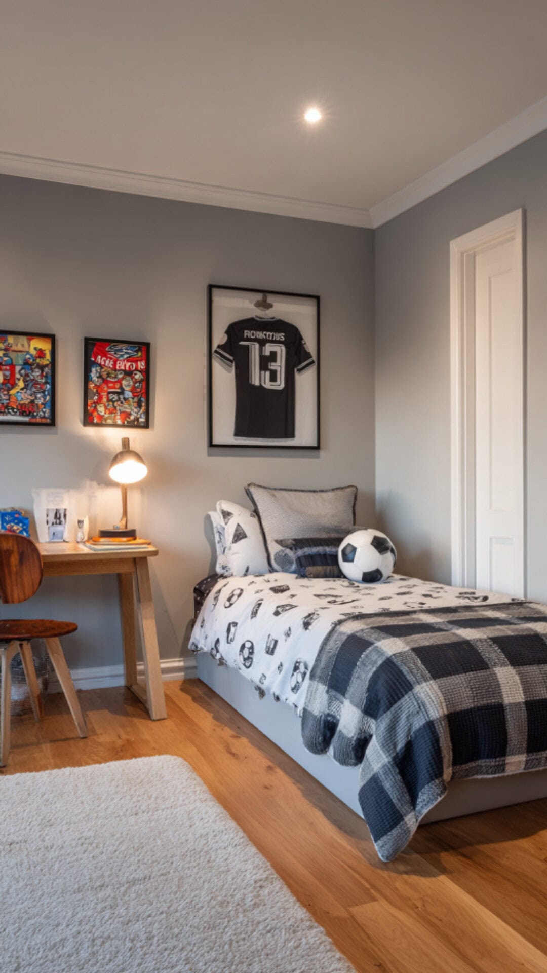 4. Football-Themed Bedroom for Young Boys