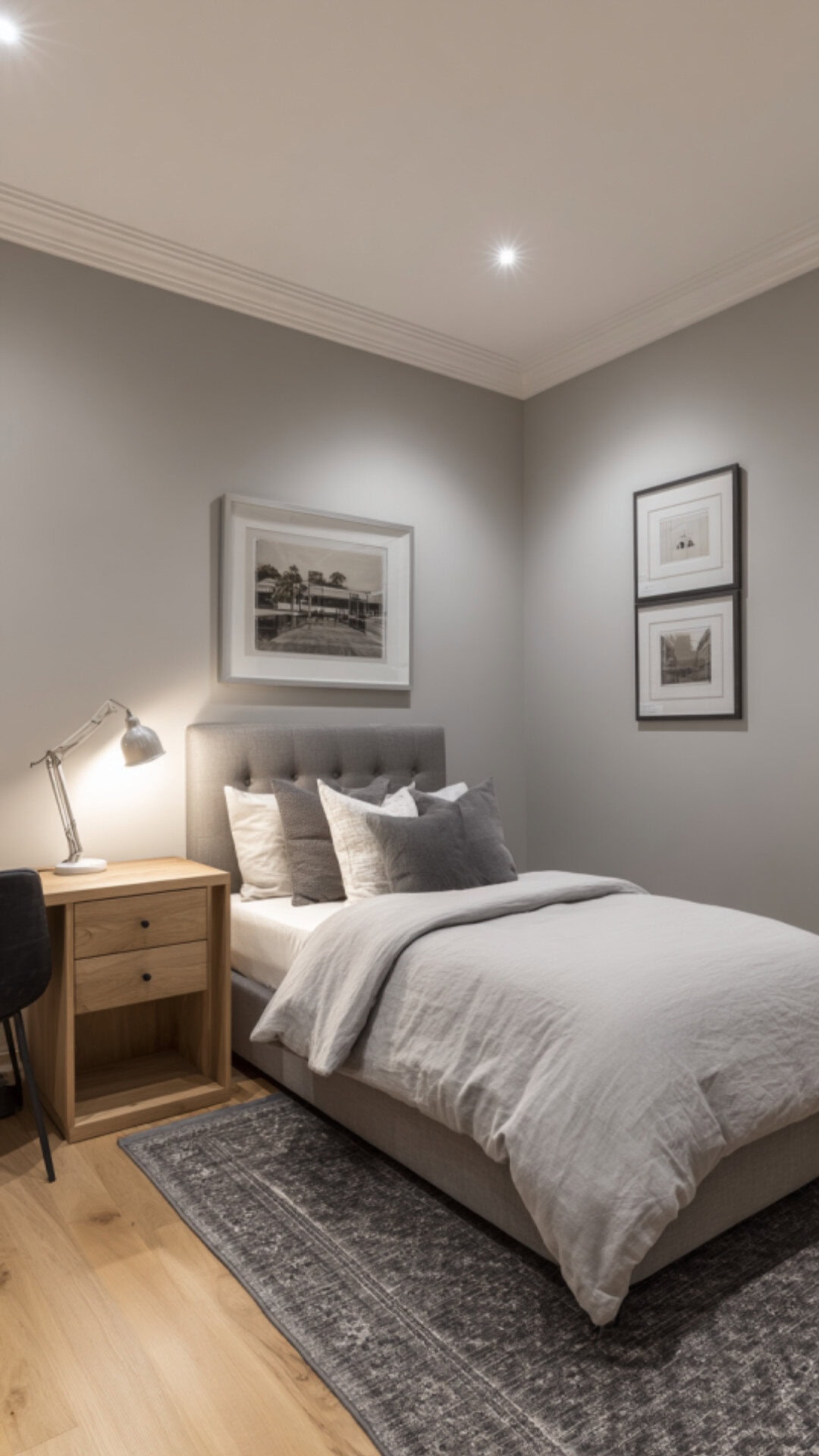 4. Grey Single Bedroom