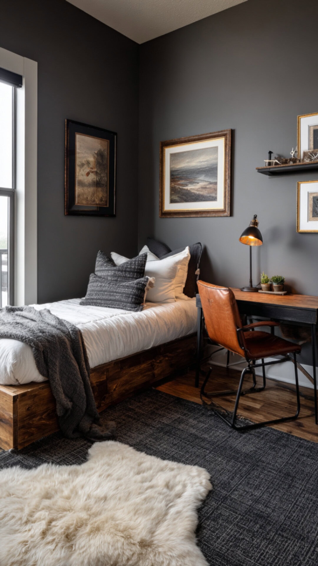 5. Dark Grey Bedroom for Teenage Boys