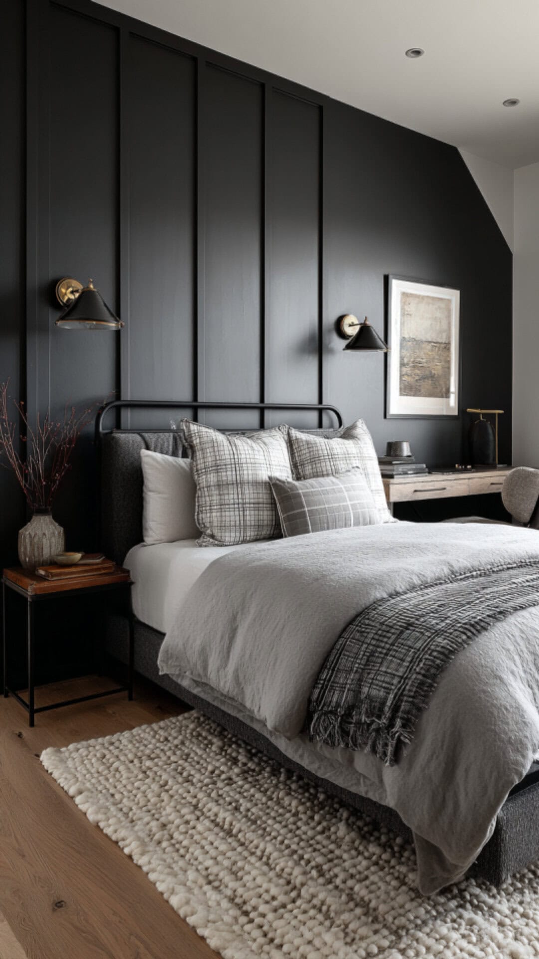 5. Black Single Bedroom