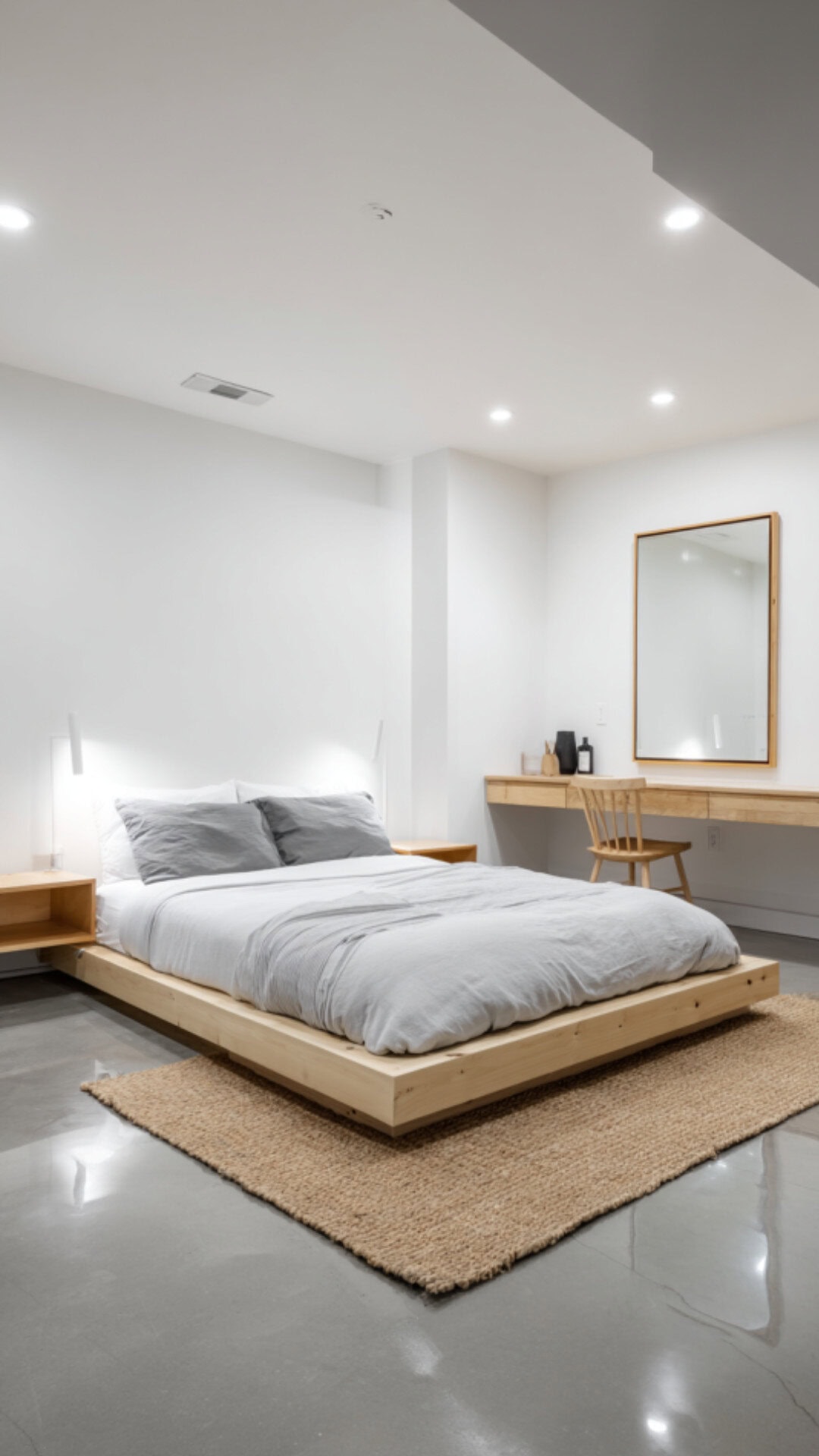 5. Minimalist Basement Bedroom