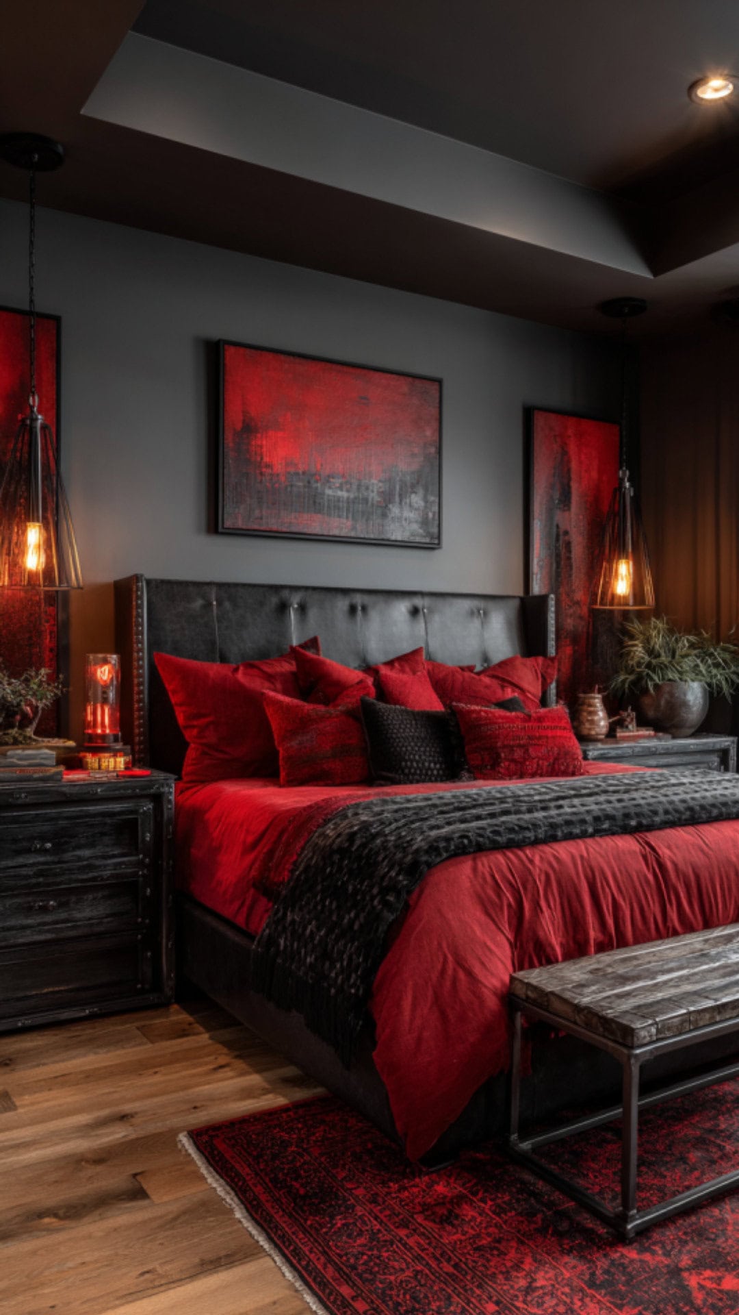 7. Red and Black Room for Men