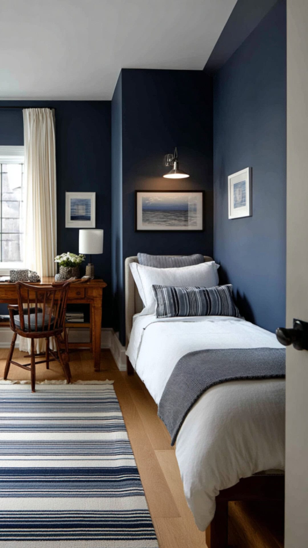 9. Dark Blue Bedroom for Young Boys
