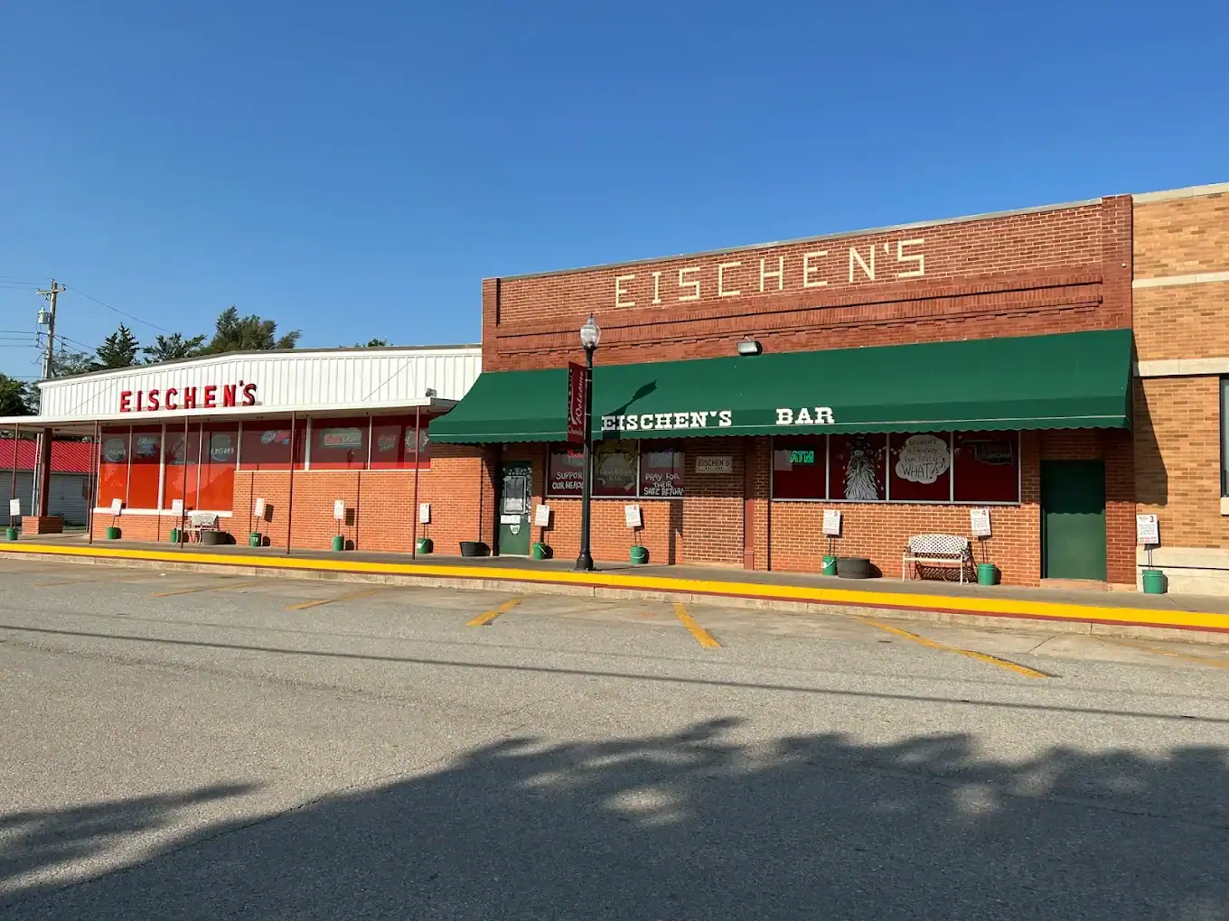 Historic Eischen's Bar in Oklahoma, a popular pit stop for travelers.